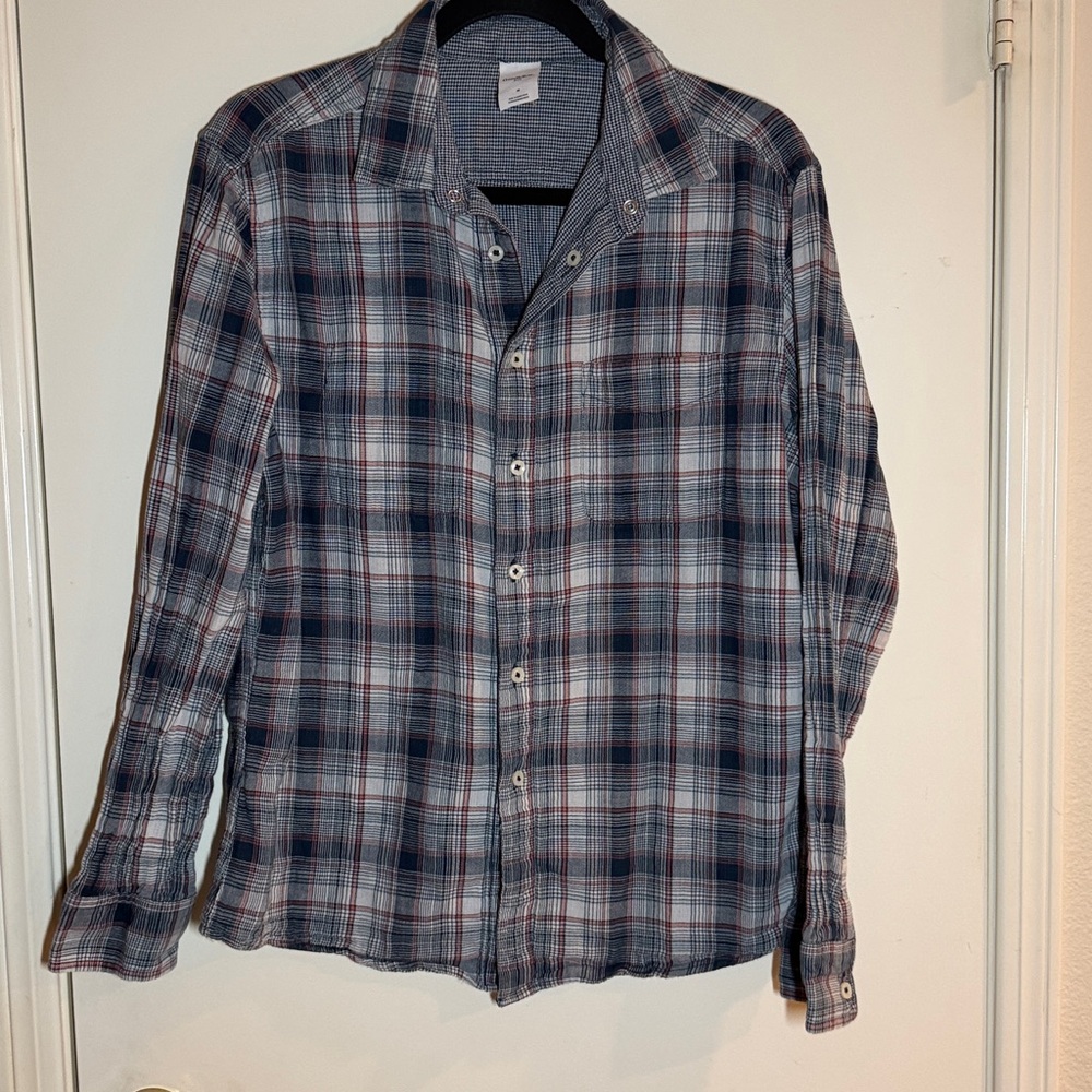 Goodfellow & Co Men’s Reversible Button Down Shirt Size Medium 100% Cotton